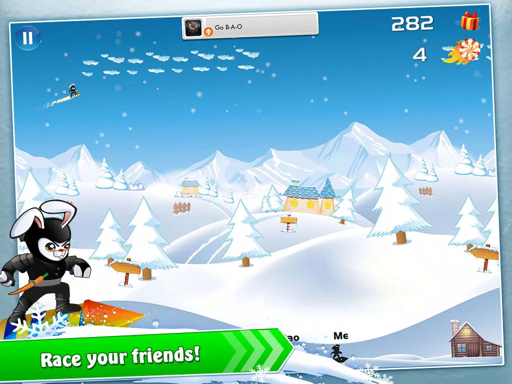 Скриншоты Racing Ninja Bunnies - XMAS nitro rocket warrior multiplayer christmas stunt action game for kids! iPad 