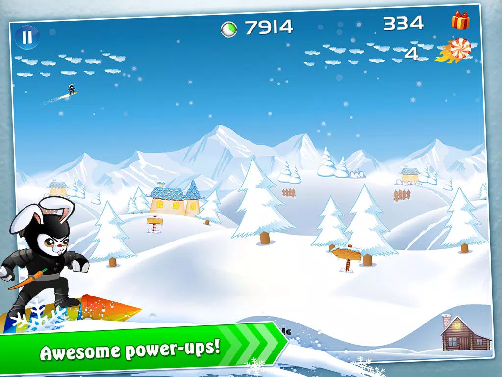 Скриншоты Racing Ninja Bunnies - XMAS nitro rocket warrior multiplayer christmas stunt action game for kids! iPad 