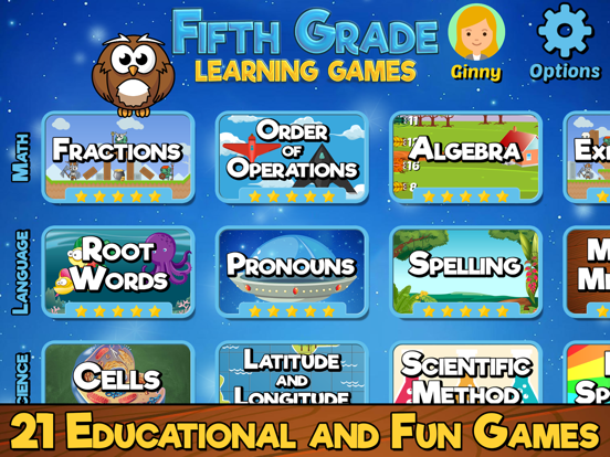 Fifth Grade Learning Games iPad Screenshots