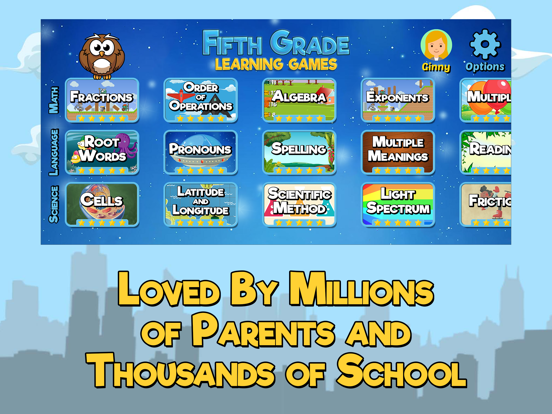 Fifth Grade Learning Games iPad Screenshots
