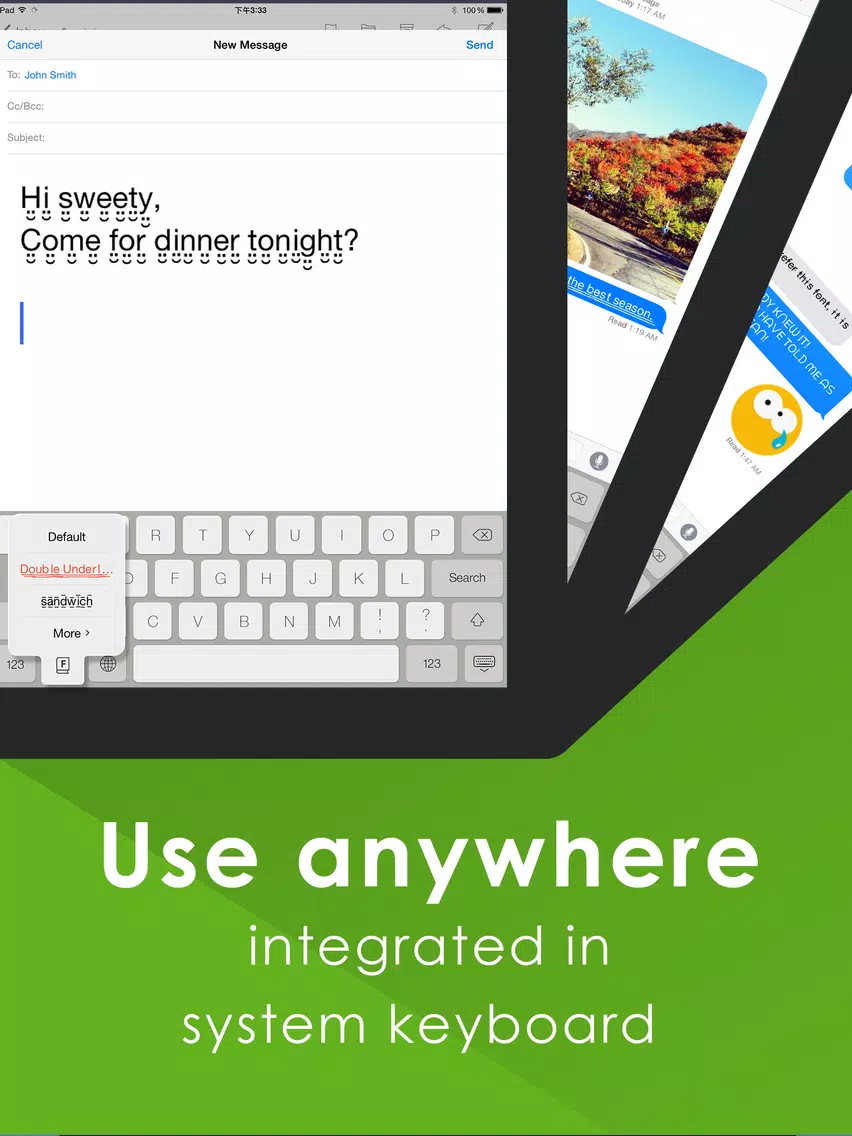 Cool Fonts Keyboard for iOS 8 - better fonts and cool text keyboard for iPhone, iPad, iPod iPad Screenshots