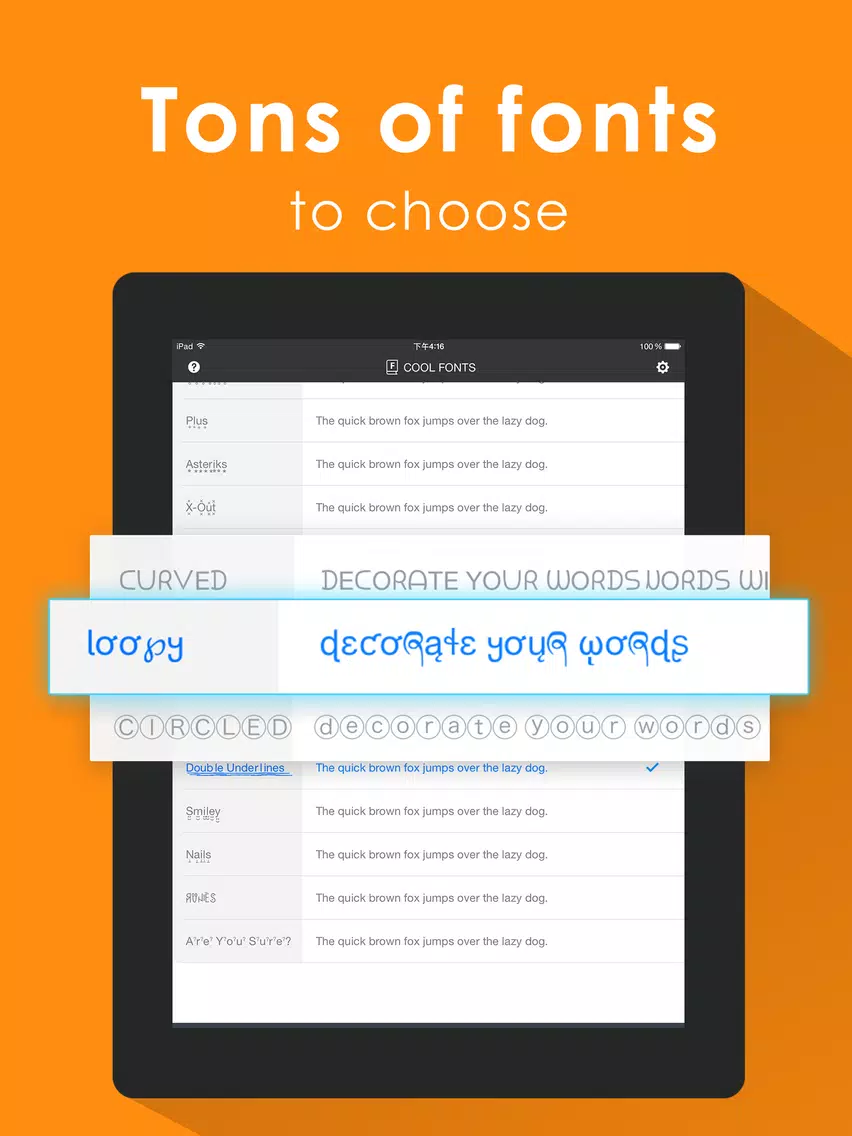 Cool Fonts Keyboard for iOS 8 - better fonts and cool text keyboard for iPhone, iPad, iPod iPad Screenshots