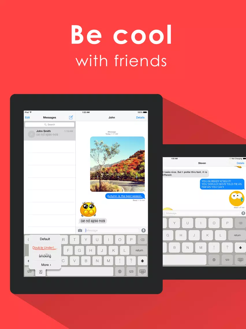 Cool Fonts Keyboard for iOS 8 - better fonts and cool text keyboard for iPhone, iPad, iPod iPad Screenshots