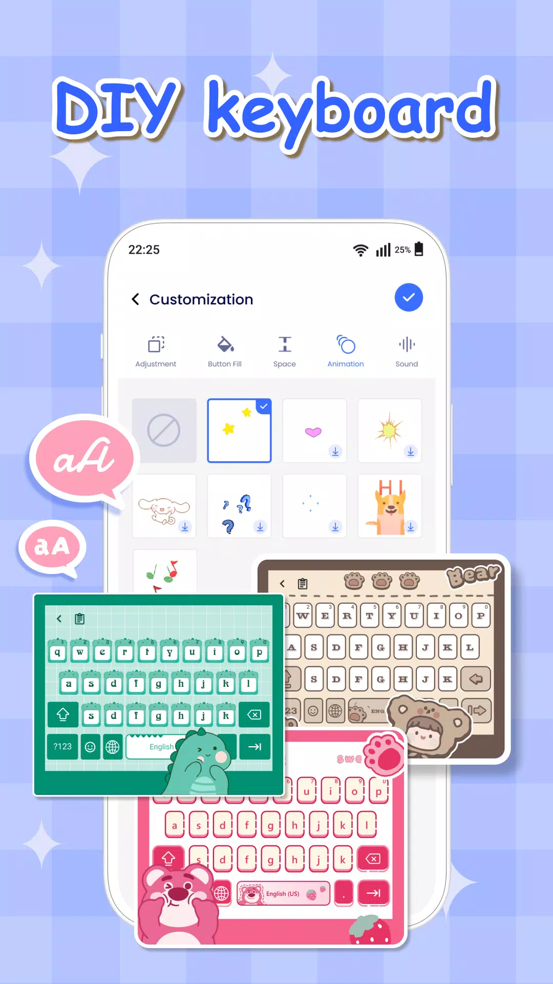 Keyboard Font & Keyboard Theme Screenshots