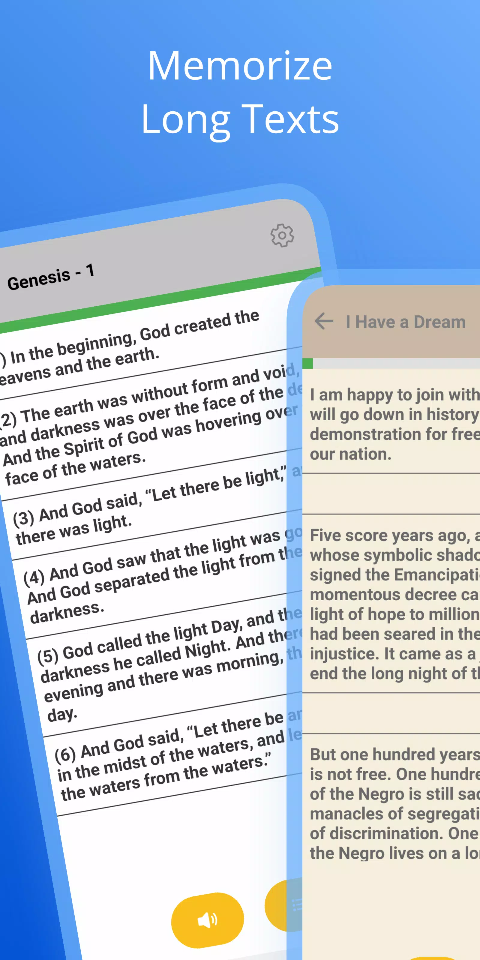 Memorize Texts & Flashcards Screenshots