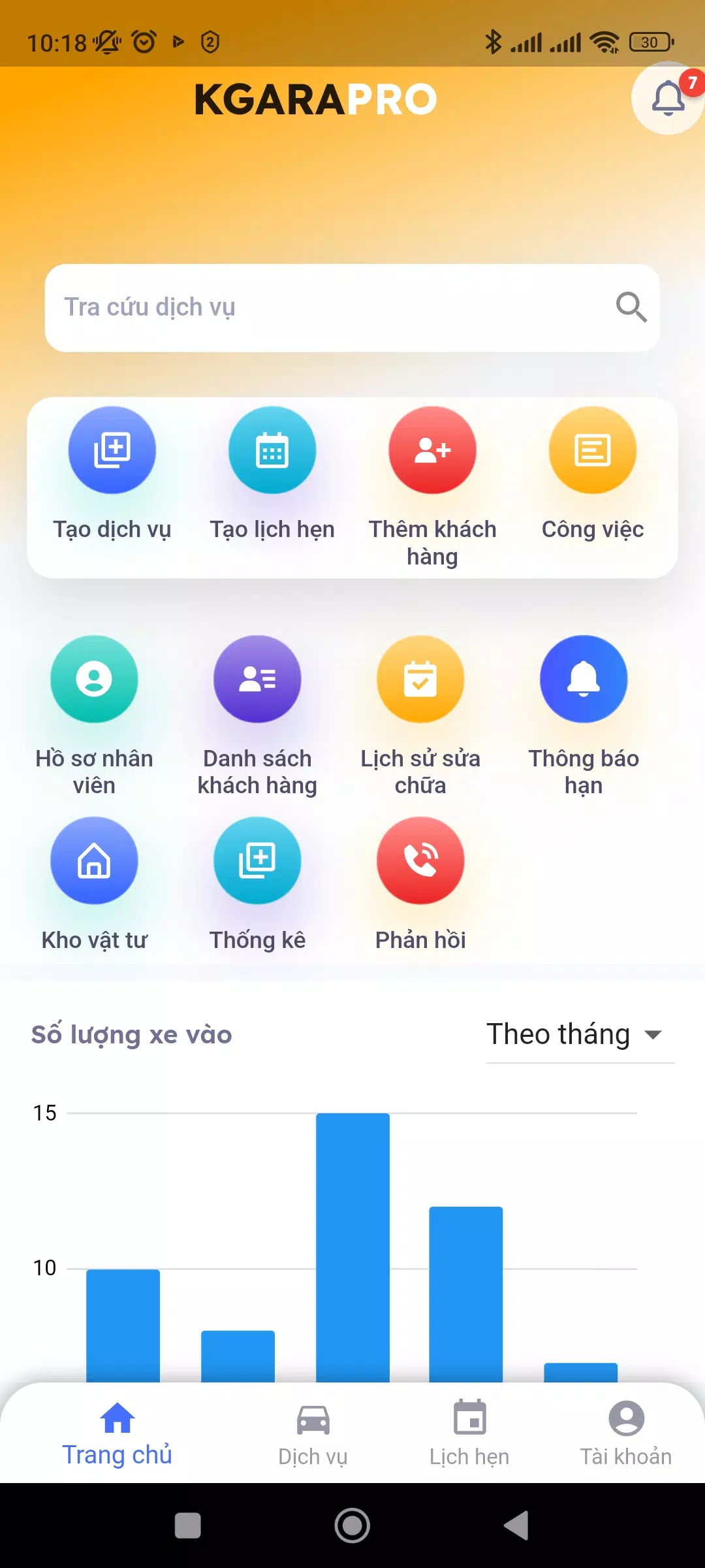 KGARA - Quản lý dịch vụ gara Screenshots