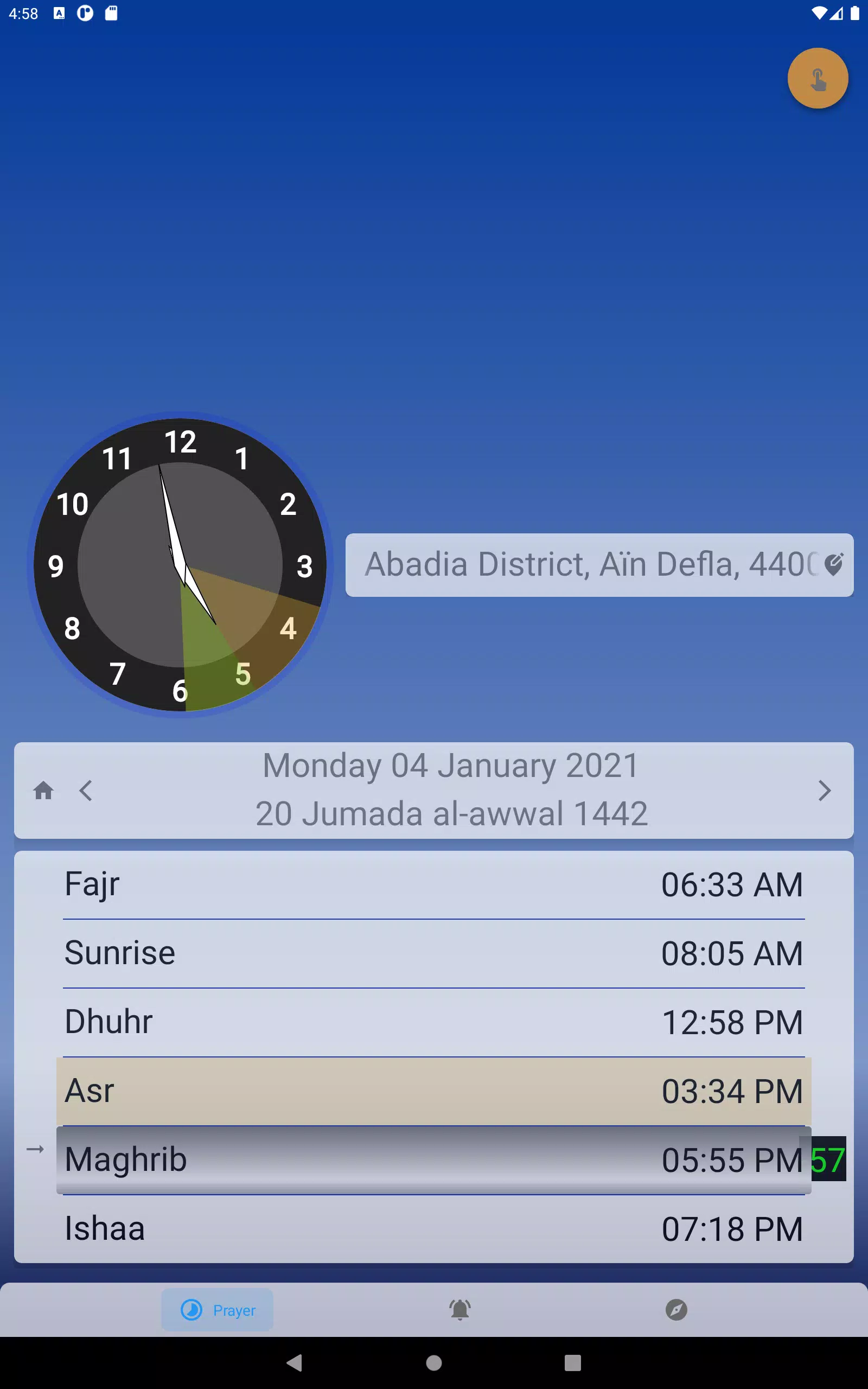 Qibla direction & prayer times Screenshots
