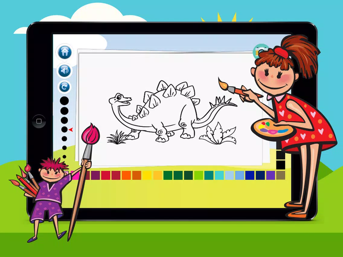 Dinosaurs Puzzle Coloring Pages Game for Kids iPad Screenshots