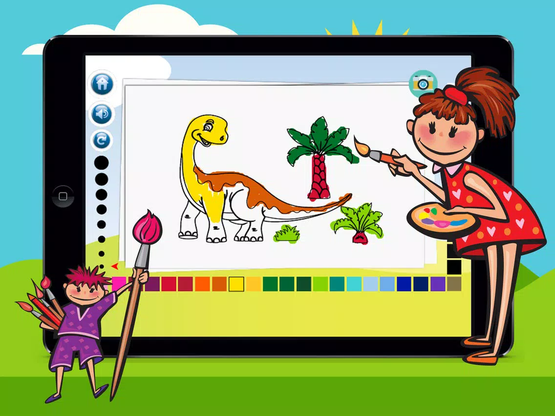 Dinosaurs Puzzle Coloring Pages Game for Kids iPad Screenshots
