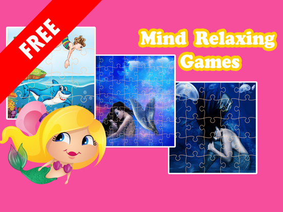 Cute Mermaid Princess Jigsaw Puzzle Game Free - UnderWater Marine Animals Magic Games Brain Training Education For Kids iPad Screenshots