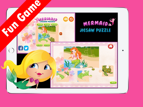 Cute Mermaid Princess Jigsaw Puzzle Game Free - UnderWater Marine Animals Magic Games Brain Training Education For Kids iPad Screenshots