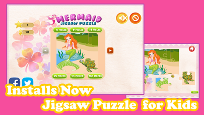 Cute Mermaid Princess Jigsaw Puzzle Game Free - UnderWater Marine Animals Magic Games Brain Training Education For Kids Screenshots