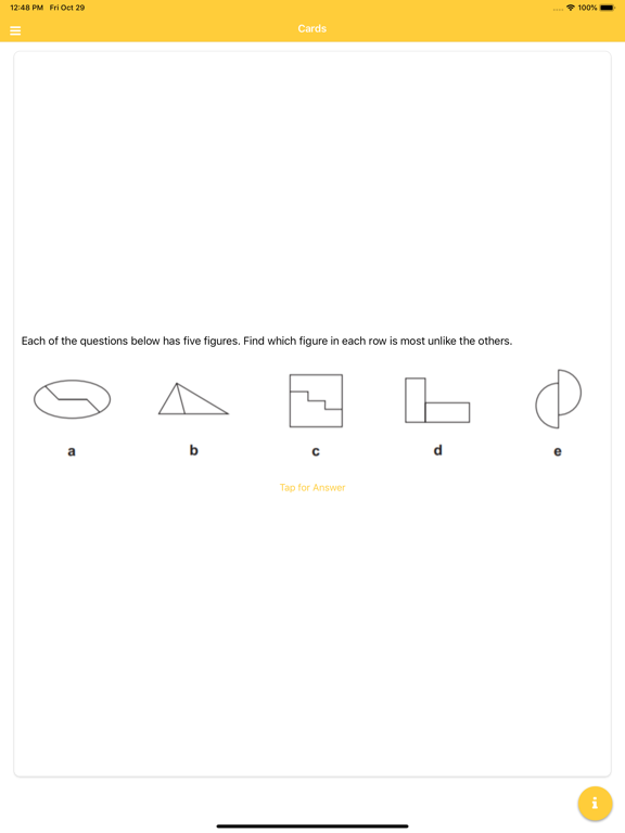 Non-verbal Reasoning Questions iPad Screenshots