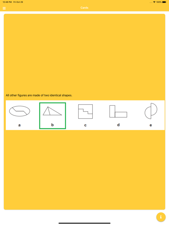 Non-verbal Reasoning Questions iPad Screenshots