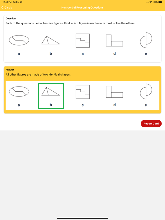 Non-verbal Reasoning Questions iPad Screenshots