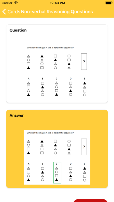 Non-verbal Reasoning Questions Screenshots