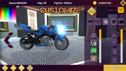 Capturas de tela do Drag Bikes 2 moto Drag racing