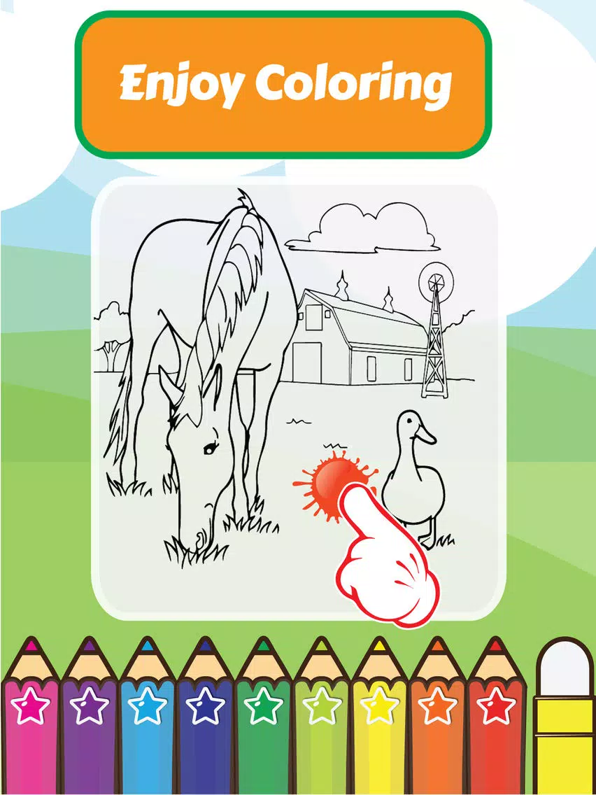 Coloring My Cute Farm Animals for Preschool boy and girl iPad Screenshots