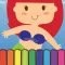 Coloring Cute little princess mermaid