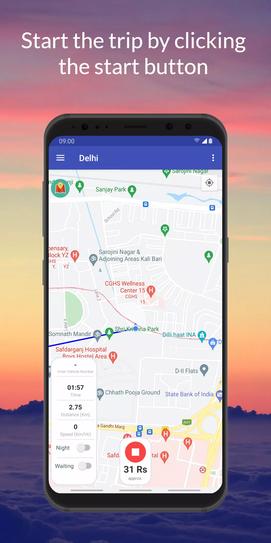 Auto Rickshaw Fare Calculator Screenshots