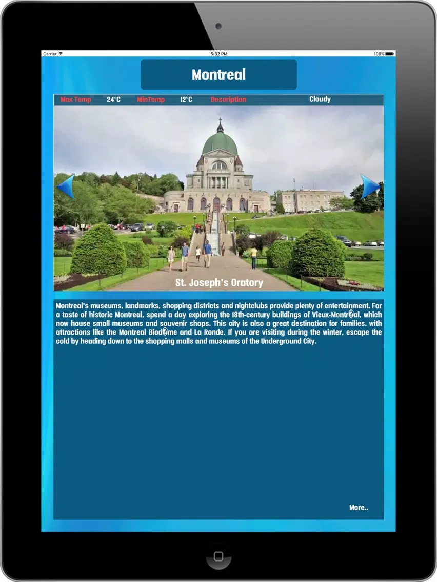 Montreal Canada, Tourist Attractions around City iPad Screenshots