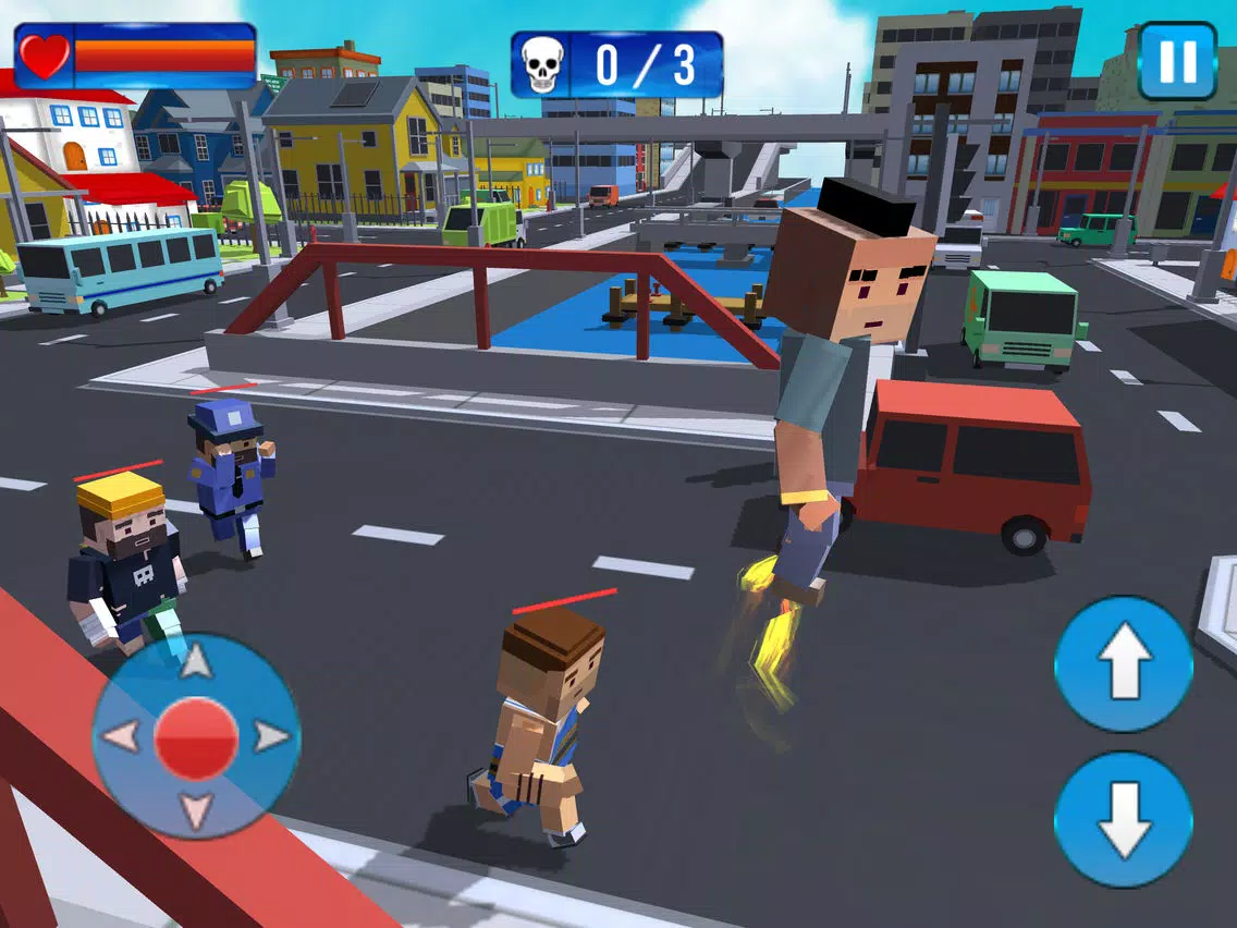 Capturas de tela do Blocky Gangster Crime War Sim iPad 