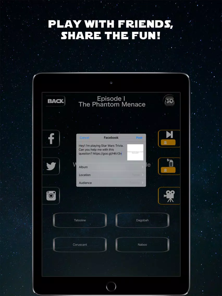 Trivia Wars - Quiz Game for the real Star Wars fan iPad Screenshots