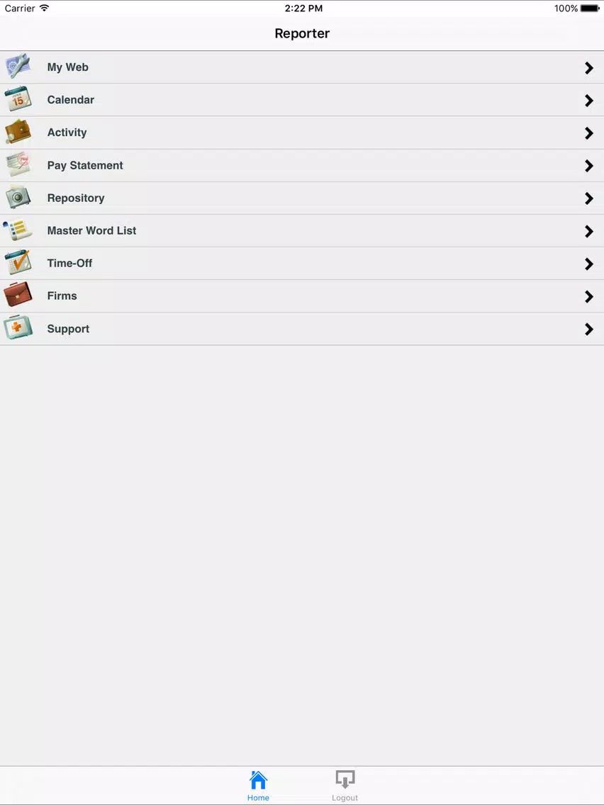 Kramm Court Reporting's 24/7 Calendar & Repository iPad Screenshots