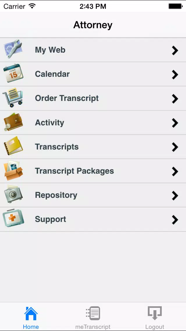 Kramm Court Reporting's 24/7 Calendar & Repository Screenshots