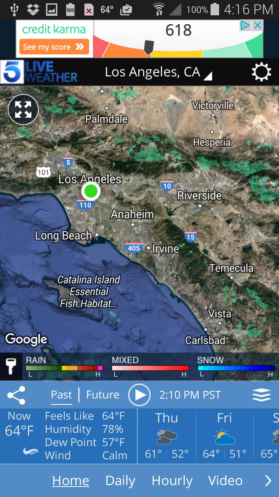 KTLA Los Angeles Weather Screenshots