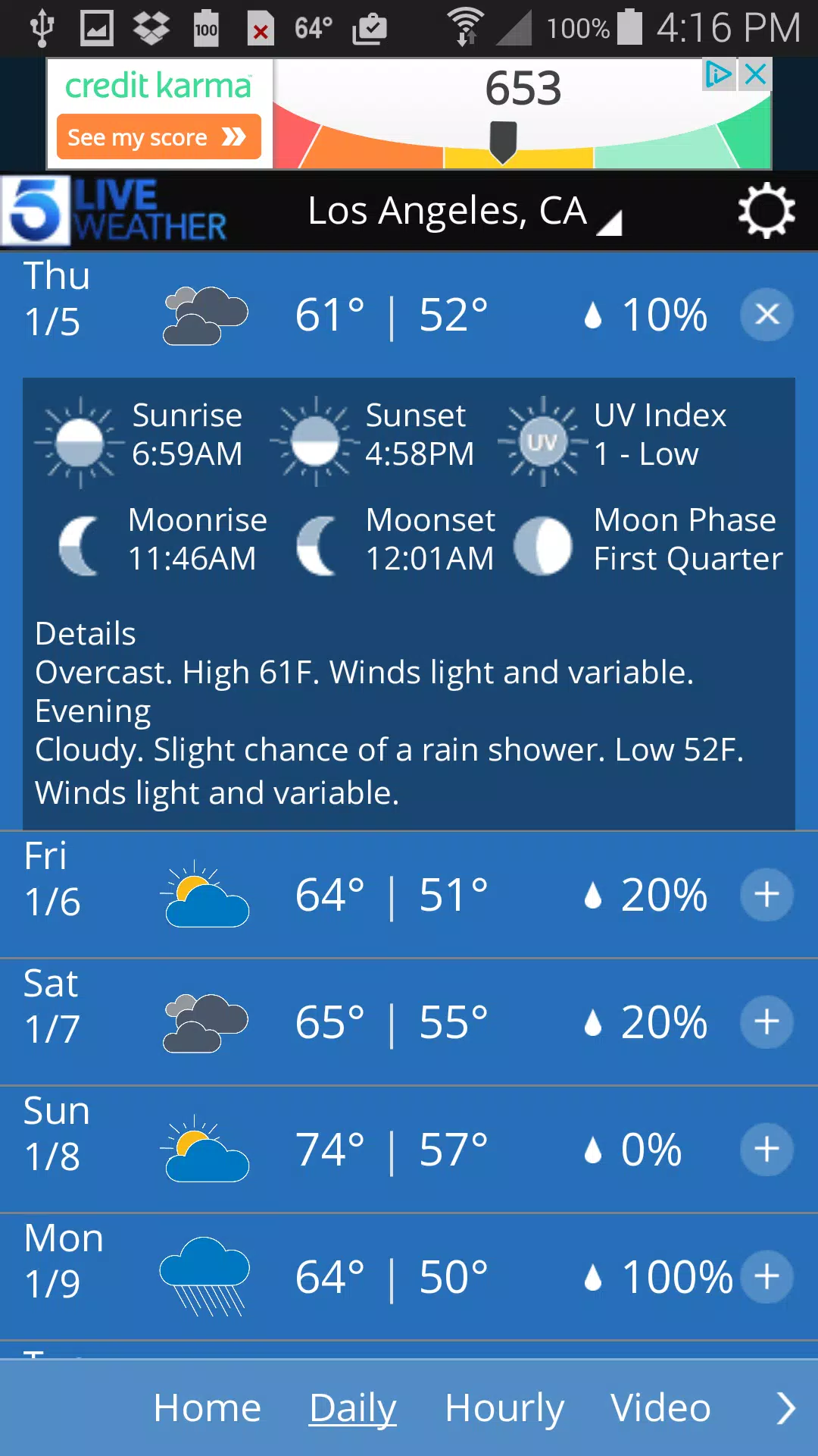 KTLA Los Angeles Weather Screenshots