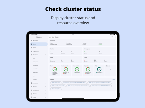 تصاویر Kubeterm - Kubernetes client iPad
