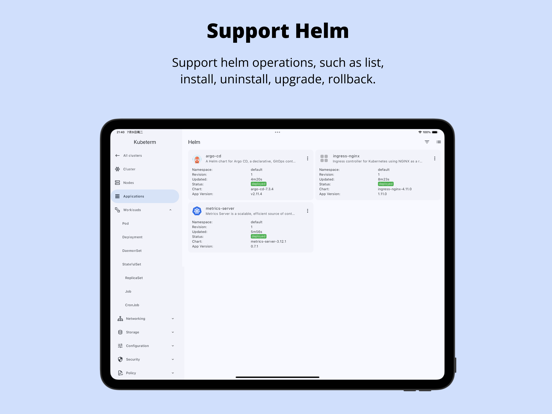 تصاویر Kubeterm - Kubernetes client iPad