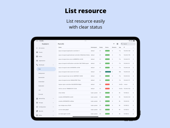 تصاویر Kubeterm - Kubernetes client iPad