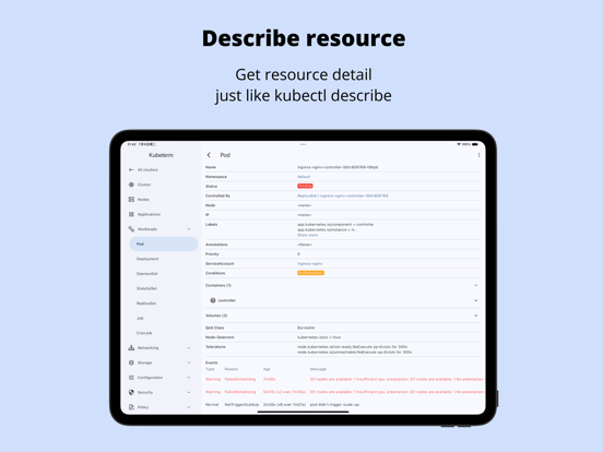 تصاویر Kubeterm - Kubernetes client iPad