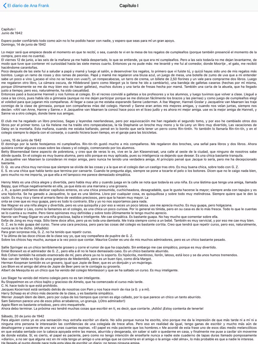 El diario de Ana Frank iPad Screenshots