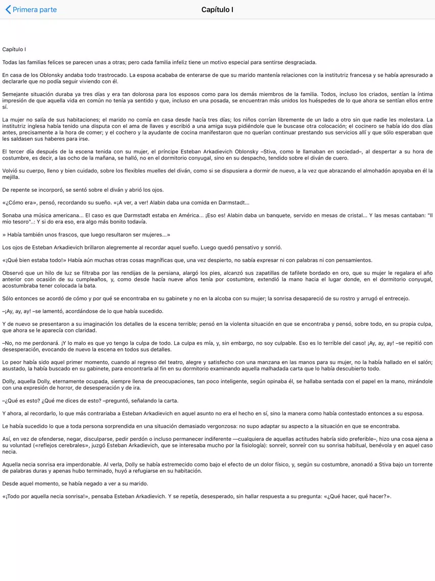 Ana Karenina en español iPad Screenshots