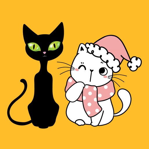 Black & White Cat Stickers Black & White Cat Stickers