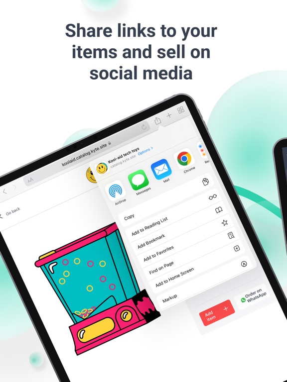 Tangkapan skrin Online Catalog and Store: Kyte iPad
