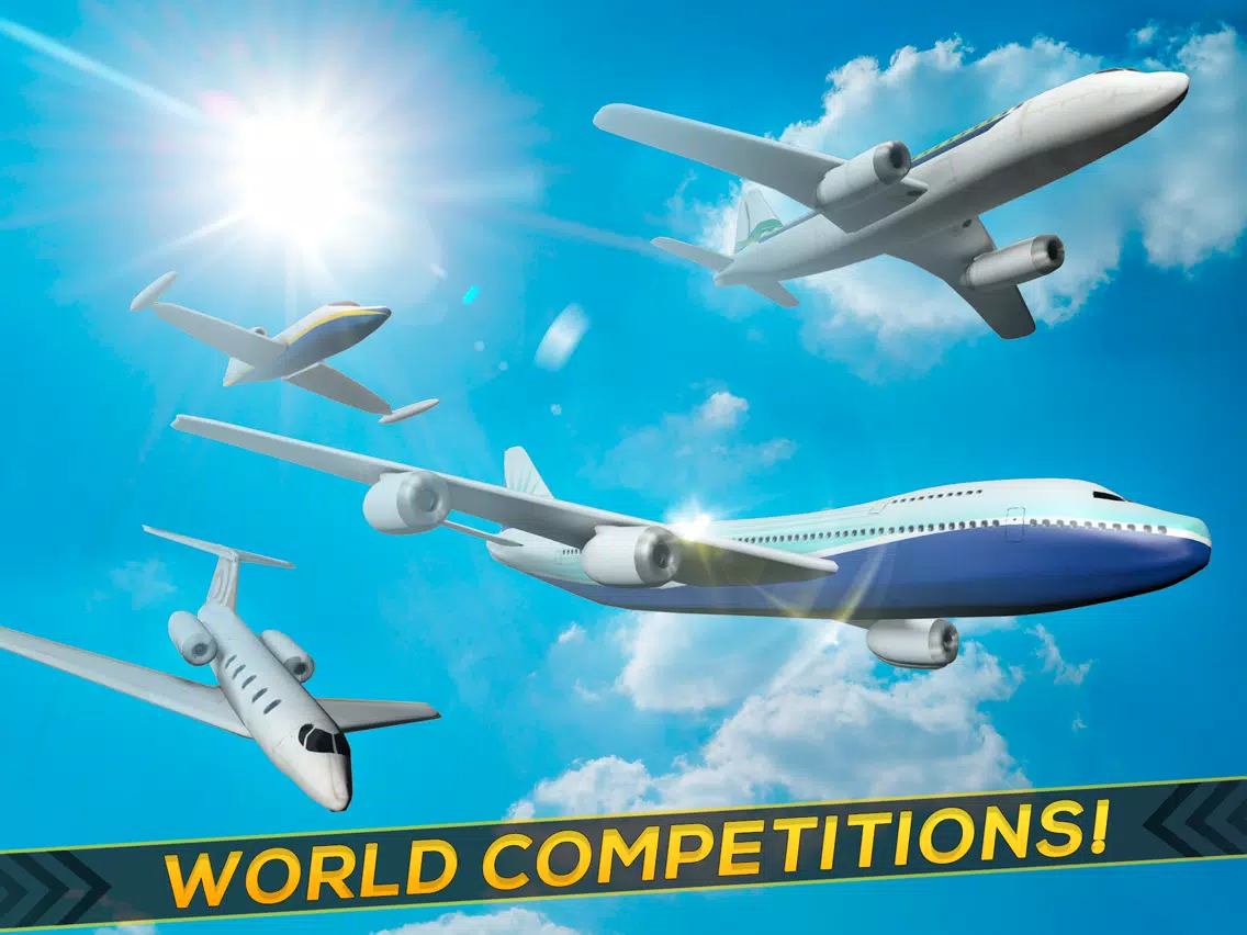 3D Infinite Airplane Flight - Free Plane Racing Simulation Game iPad 应用截图