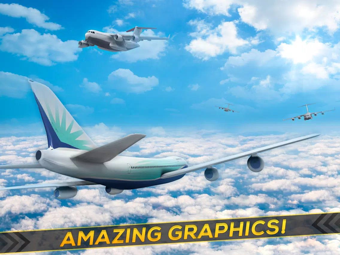 3D Infinite Airplane Flight - Free Plane Racing Simulation Game iPad 应用截图