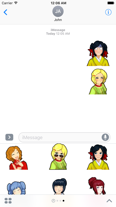 ภาพหน้าจอของ Sushi Girls Stickers Pack for iMessage