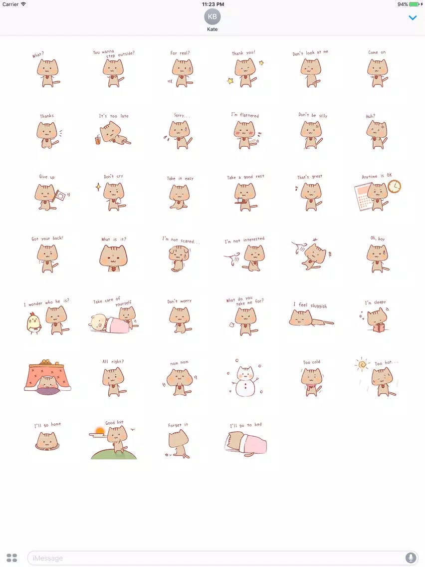 Zrzuty ekranu Ulrica The Sweet Cat English Stickers iPad