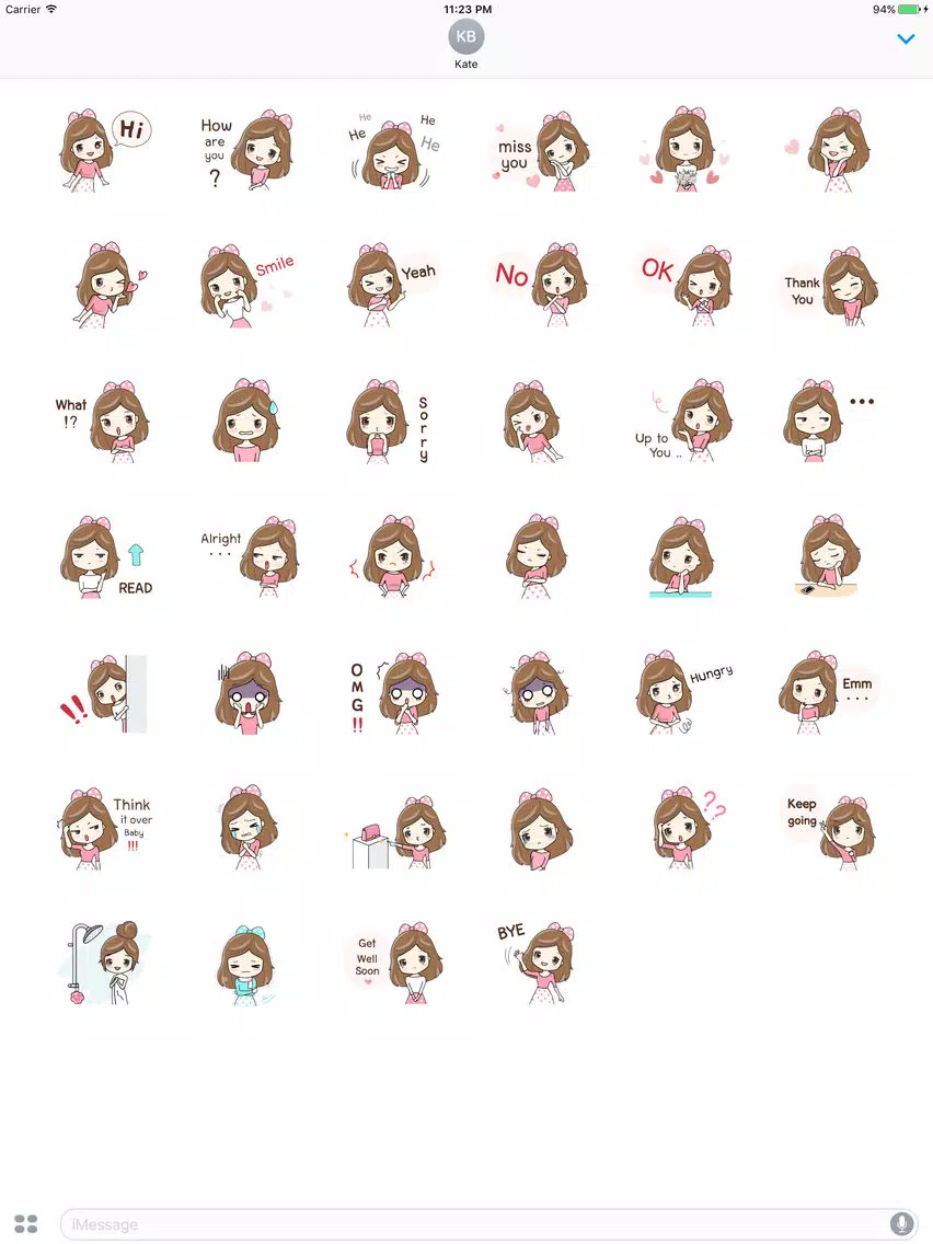 Ulrica The Sweet Girl English Stickers iPad 應用截圖