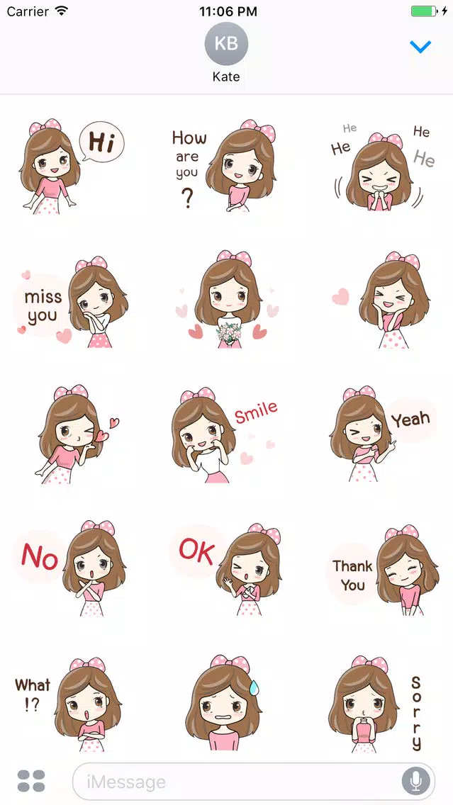 Ulrica The Sweet Girl English Stickers應用截圖
