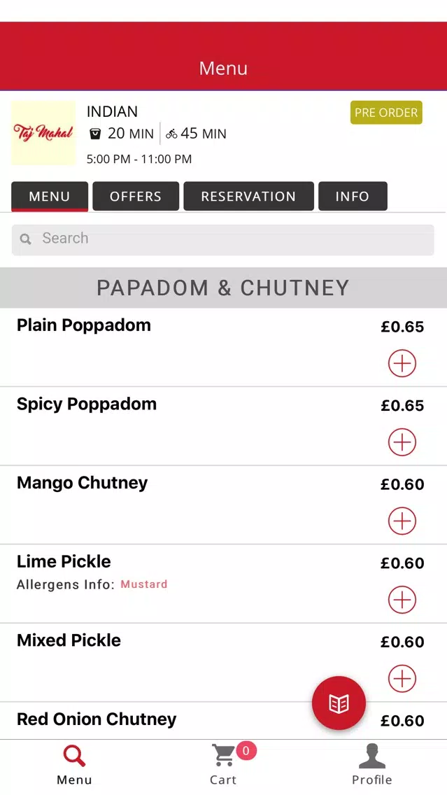 Taj Mahal Indian Restaurant Screenshots