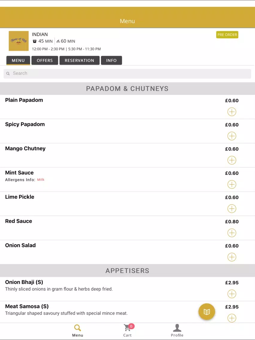 Taste Of Raj iPad Screenshots