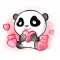 Be My Panda Valentine - Hand drawn love stickers