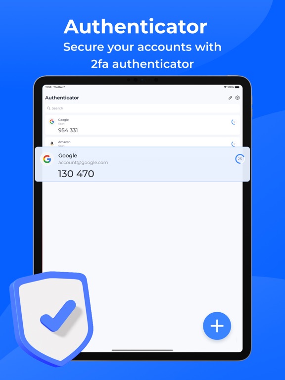 Authenticator App- MFA,2FA,OTP iPad Screenshots