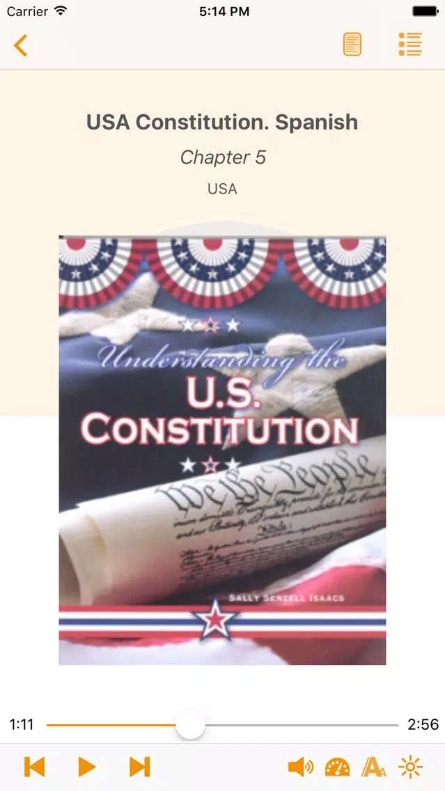 USA Constitution. Spanish Audiobook Screenshots
